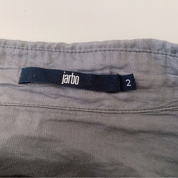 Jarbo Cotton Silk Blend Button Front Shirt 2 US 6 Grey - Picture 5 of 8